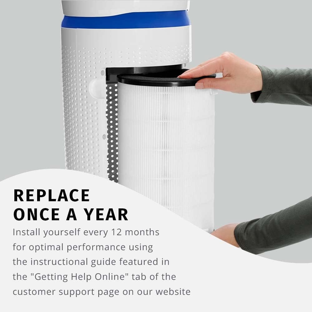 Totalclean, 360 Degree Hepa Air Purifier Replacement Filter with Activated Carbon to Remove 99% of Airborn Contaminants. for Air Purifier Models AP-T30 and AP-T30WT